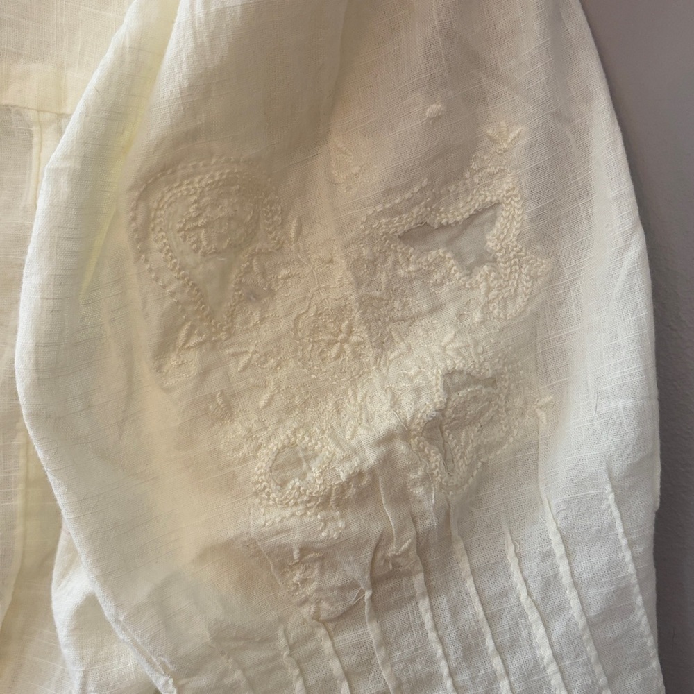 SOLD/NOT FOR SALE Free People Laurie Embroidered Blouse Boho Small Victorian - Picture 9 of 11